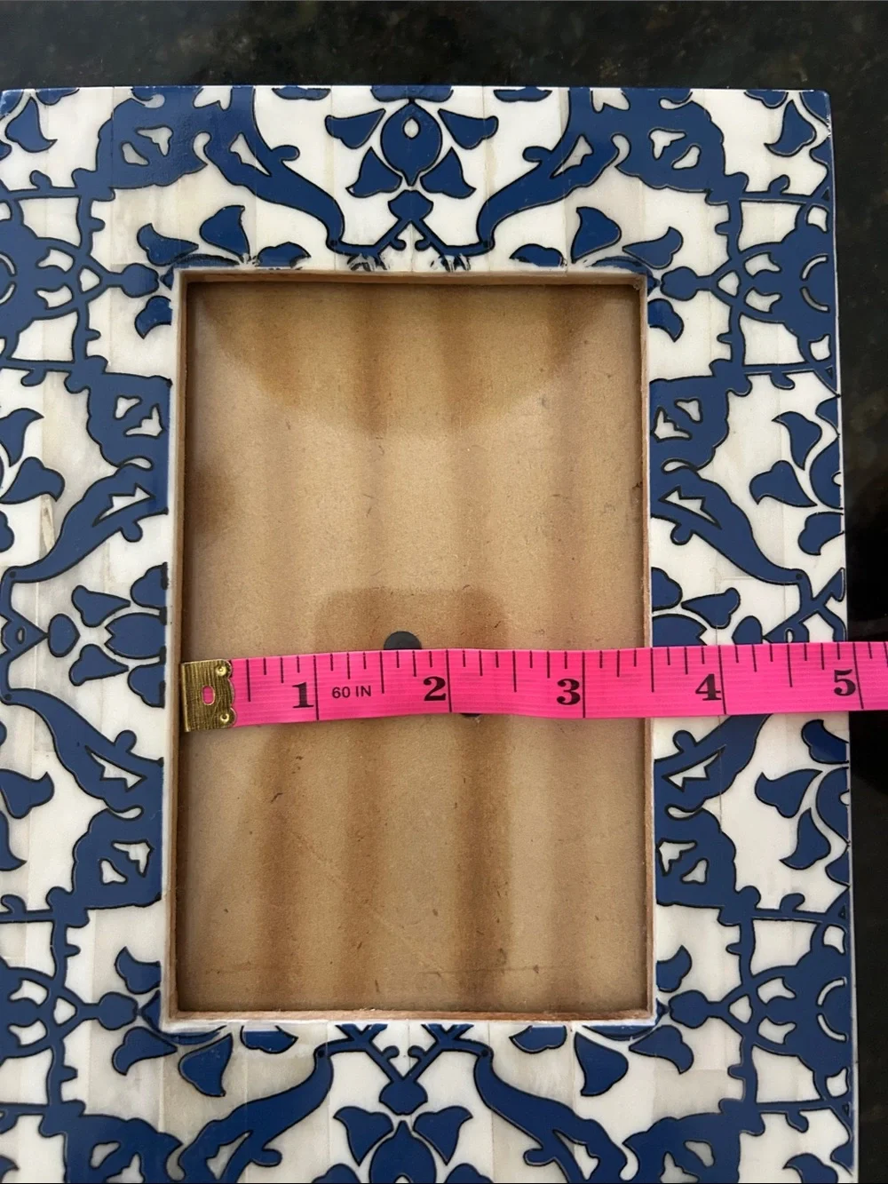 Decorative blue and ivory Patterned Photo Frame